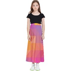 Illustration Geometric Pattern Design Graphic Kids  Flared Maxi Skirt by Wegoenart