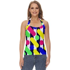 Illustration Geometric Form Circle Line Pattern Basic Halter Top by Wegoenart