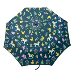 Cute Babies Toys Seamless Pattern Folding Umbrellas by Vaneshart