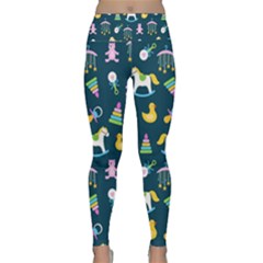 Cute Babies Toys Seamless Pattern Lightweight Velour Classic Yoga Leggings by Vaneshart