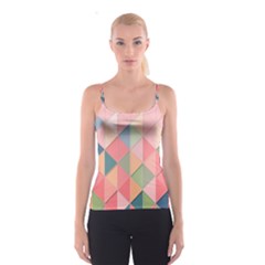 Illustration Pink Background Geometric Triangle Spaghetti Strap Top by Wegoenart