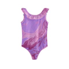 Illustration Art Pink Design Wallpaper Kids  Frill Swimsuit by Wegoenart