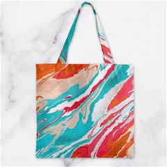 Stone Marble Texturw Pattern Zipper Grocery Tote Bag by Wegoenart