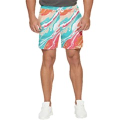 Stone Marble Texturw Pattern Men s Runner Shorts by Wegoenart