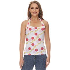 Line Patter Dots Dot Lines Decorative Basic Halter Top by Wegoenart