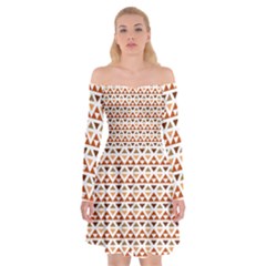 Illustration Geometric Tribal Pattern Design Off Shoulder Skater Dress by Wegoenart