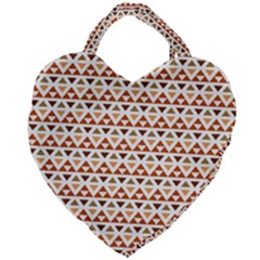 Illustration Geometric Tribal Pattern Design Giant Heart Shaped Tote by Wegoenart