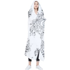 Im Fourth Dimension Black White 34 Wearable Blanket by imanmulyana