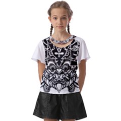 Im Fourth Dimension Black White 35 Kids  Front Cut Tee by imanmulyana