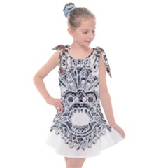 Im Fourth Dimension Black White 36 Kids  Tie Up Tunic Dress by imanmulyana