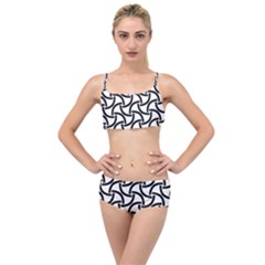 Background Monochrome Geometric Layered Top Bikini Set by Wegoenart