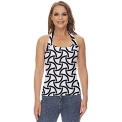 Background Monochrome Geometric Basic Halter Top by Wegoenart