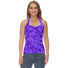 Illustration Purple Triangle Purple Background Basic Halter Top by Wegoenart