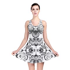 Im Fourth Dimension Black White 57 Reversible Skater Dress by imanmulyana