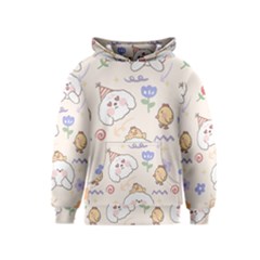 Chicken Dog Flower Sun Pattern Kids  Pullover Hoodie by Sudhe