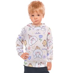 Chicken Dog Flower Sun Pattern Kids  Hooded Pullover by Sudhe