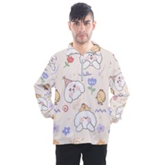 Chicken Dog Flower Sun Pattern Men s Half Zip Pullover by Sudhe