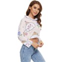 Chicken Dog Flower Sun Pattern Women s Lightweight Cropped Hoodie View3