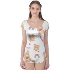 Illustrations Bear Cartoon Background Pattern Boyleg Leotard  by Sudhe