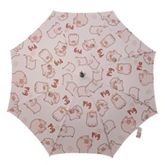 Pig Cartoon Background Pattern Hook Handle Umbrellas (medium) by Sudhe