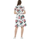 Illustration Watermelon Fruit Sweet Slicee Short Sleeve Waist Detail Dress View2