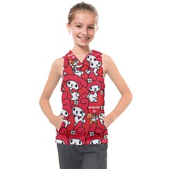 Rabbit Background Cartoon Kids  Sleeveless Hoodie by Sudhe