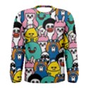 Illustration Animals Cartoon Background Pattern Men s Long Sleeve Tee View1