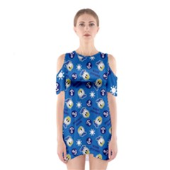 Illustration Duck Cartoon Background Shoulder Cutout One Piece Dress by Sudhe