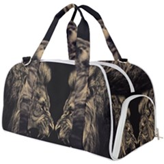 Animalsangry Male Lions Conflict Burner Gym Duffel Bag by Jancukart