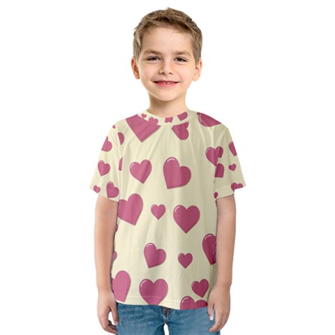 Valentine Flat Love Hearts Design Romantic Kids  Sport Mesh Tee by Amaryn4rt