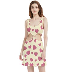 Valentine Flat Love Hearts Design Romantic Velvet Cutout Dress by Amaryn4rt