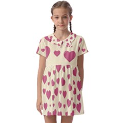 Valentine Flat Love Hearts Design Romantic Kids  Asymmetric Collar Dress by Amaryn4rt