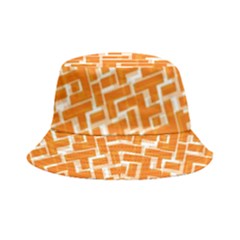 Illustration Orange Background Rectangles Pattern Bucket Hat by Amaryn4rt