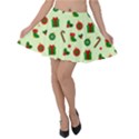 Illustration Festive Background Holiday Background Velvet Skater Skirt View1