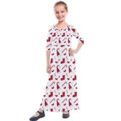 Christmas Template Advent Cap Kids  Quarter Sleeve Maxi Dress by Amaryn4rt