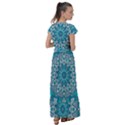 Mandala Blue Flutter Sleeve Maxi Dress View2