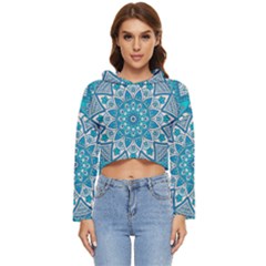 Mandala Blue Women s Lightweight Cropped Hoodie by zappwaits