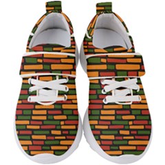 African Wall Of Bricks Kids  Velcro Strap Shoes by ConteMonfrey