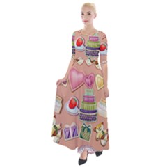 Illustration Seamless Pattern Standardize Half Sleeves Maxi Dress by danenraven