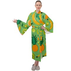 Fruit Tropical Pattern Design Art Maxi Velour Kimono by danenraven