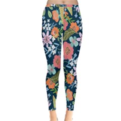 Flower Floral Background Painting Inside Out Leggings by danenraven