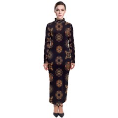 Pattern Mandala Ornate Ornamental Turtleneck Maxi Dress by danenraven