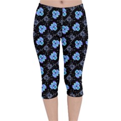 Illustration Pattern Design Home Velvet Capri Leggings  by danenraven