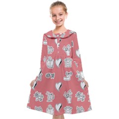 Stickers Hobbies Hearts Reading Kids  Midi Sailor Dress by danenraven