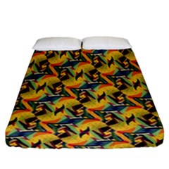 Illustration Geometric Pattern Colorful Pattern Fitted Sheet (california King Size) by danenraven