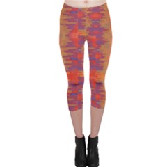 Pattern Watercolor Texture Capri Leggings  by danenraven