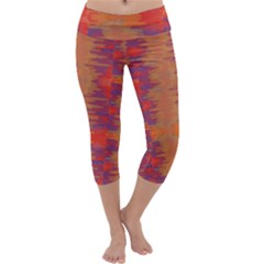 Pattern Watercolor Texture Capri Yoga Leggings by danenraven