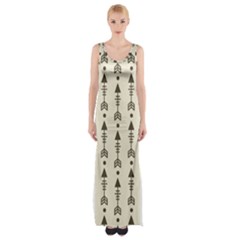 Black And Grey Arrows Thigh Split Maxi Dress by ConteMonfrey