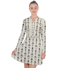 Black And Grey Arrows Long Sleeve Panel Dress by ConteMonfrey