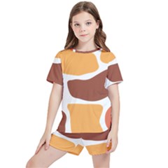 Geometric Pastel Bricks Kids  Tee And Sports Shorts Set by ConteMonfrey